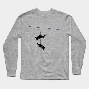 Shoes on a Wire Black Long Sleeve T-Shirt